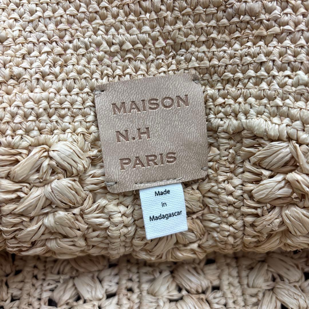 MAISON N.H PARIS バイカラー スクエア ハンドバッグ