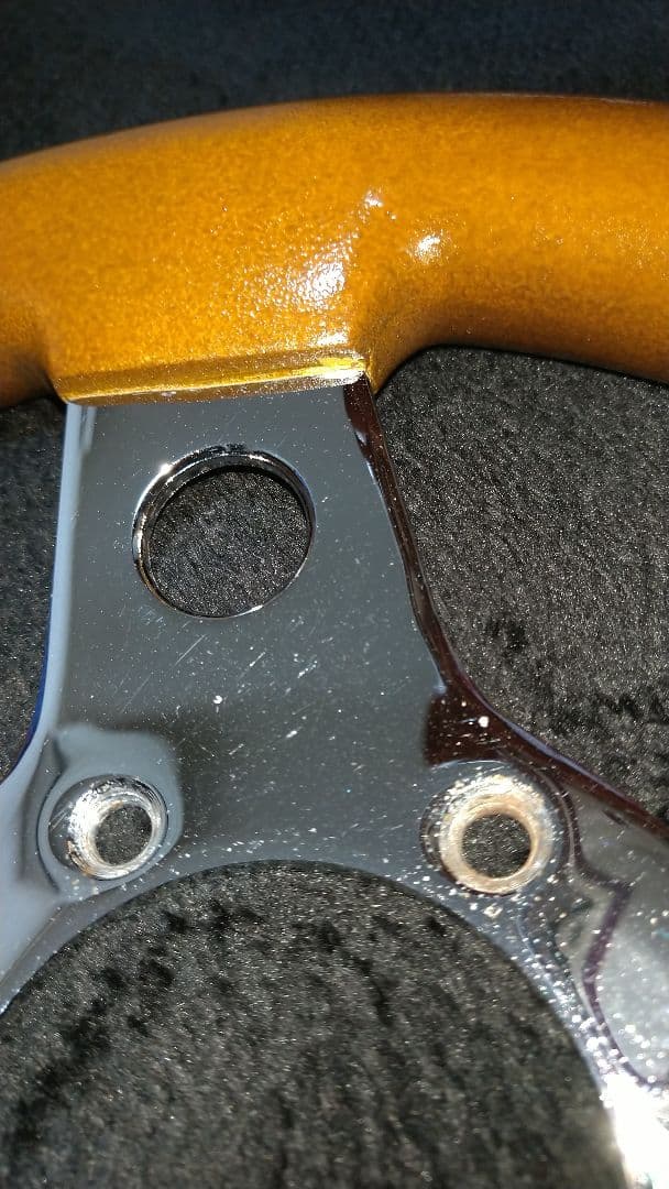 ウッド風 23パイ ハンドル 小径ステアリング 木目調街道レーサー