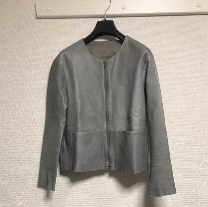 unused アンユーズド ノーカラーレザージャケット