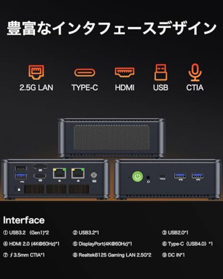 新品　ミニPC GMKTEC M6 Ryzen5 6600H DDR5メモリ