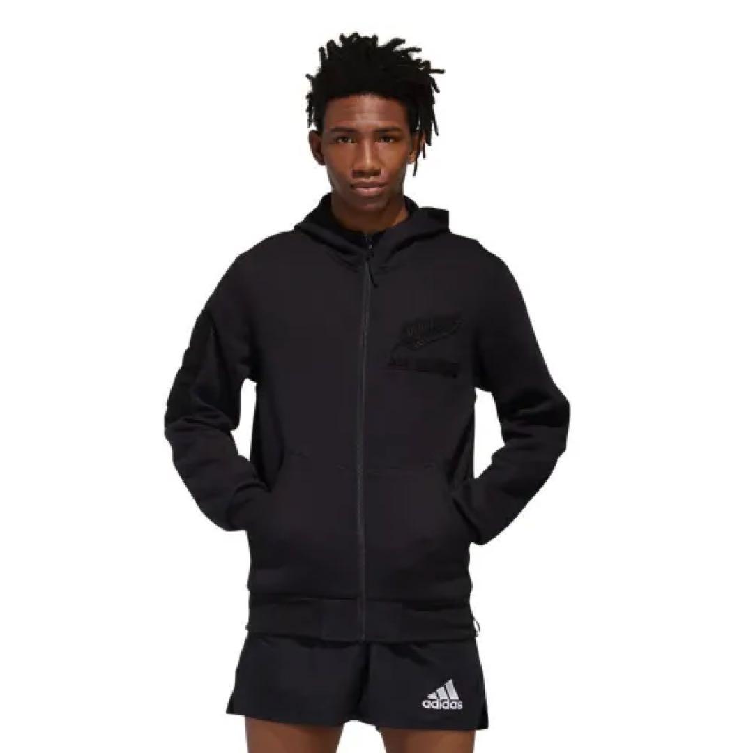 極美品　adidas オールブラックス フルジップ パーカー 2XL ブラック