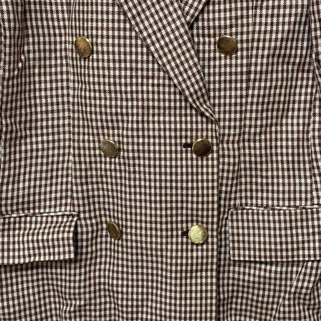 YSL イヴサンローラン 千鳥格子 ダブルジャケット M