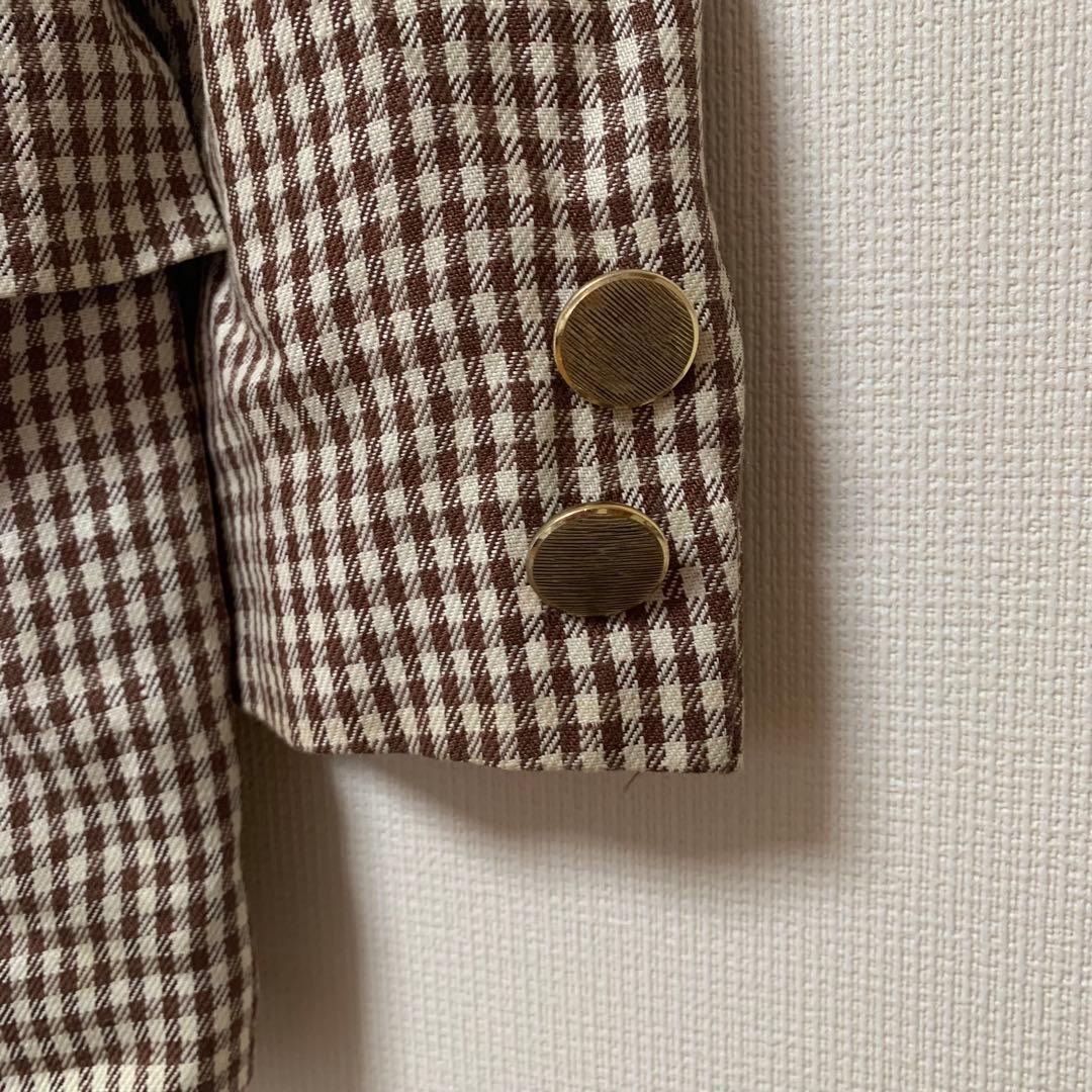 YSL イヴサンローラン 千鳥格子 ダブルジャケット M