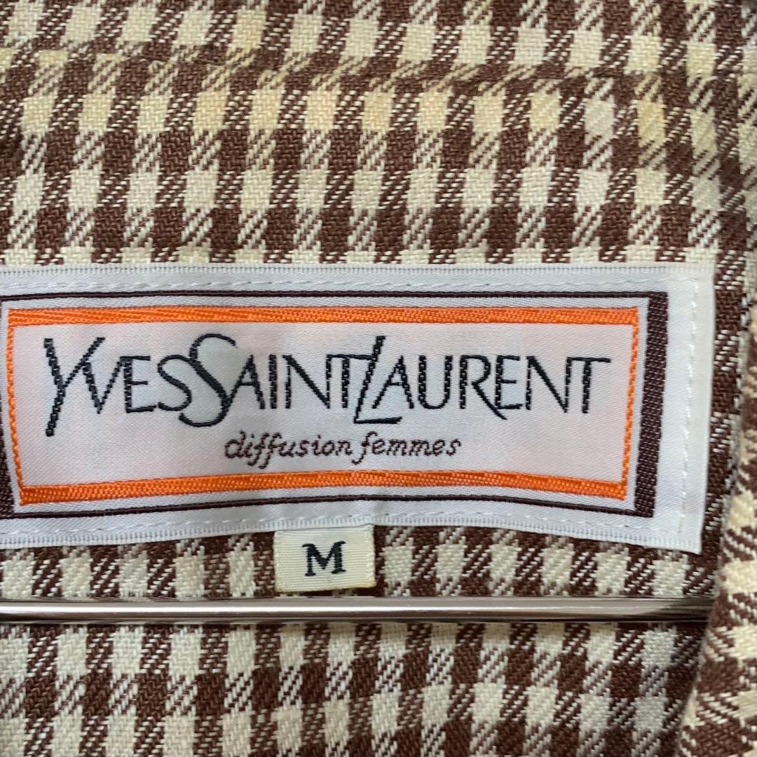 YSL イヴサンローラン 千鳥格子 ダブルジャケット M