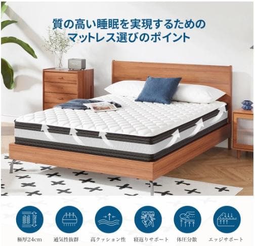 Inofia マットレス セミダブル 高反発 極厚22cm 極上の寝心地