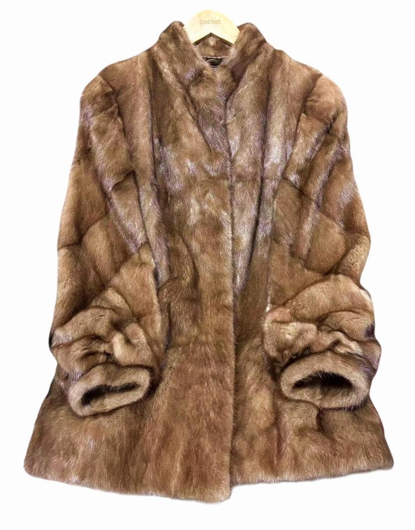 綺麗目　パステルミンク　艶◎　柔◎　ミンクコート　本毛皮　リアルファーコート