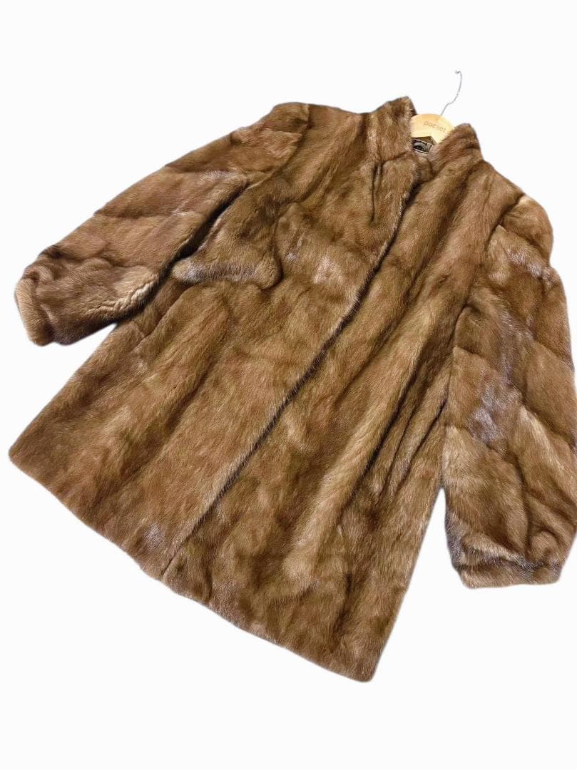 綺麗目　パステルミンク　艶◎　柔◎　ミンクコート　本毛皮　リアルファーコート