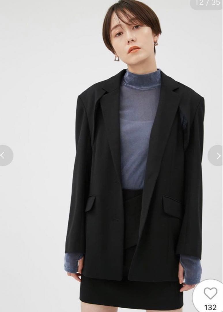 fray i.d カットアウトテーラードジャケット　クロスベルトミニスカート