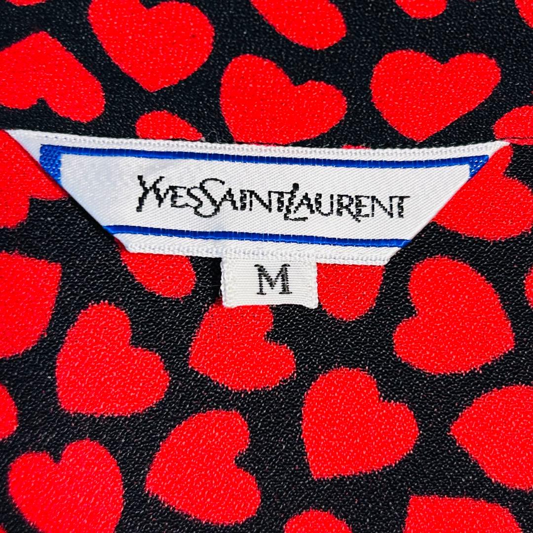 イヴサンローラン ハート柄 ブラウス シャツ YSL Saint Laurent