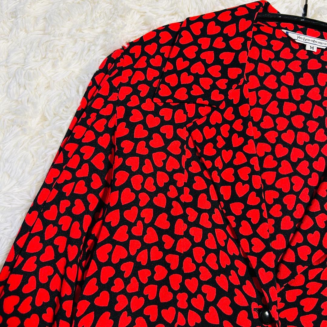 イヴサンローラン ハート柄 ブラウス シャツ YSL Saint Laurent