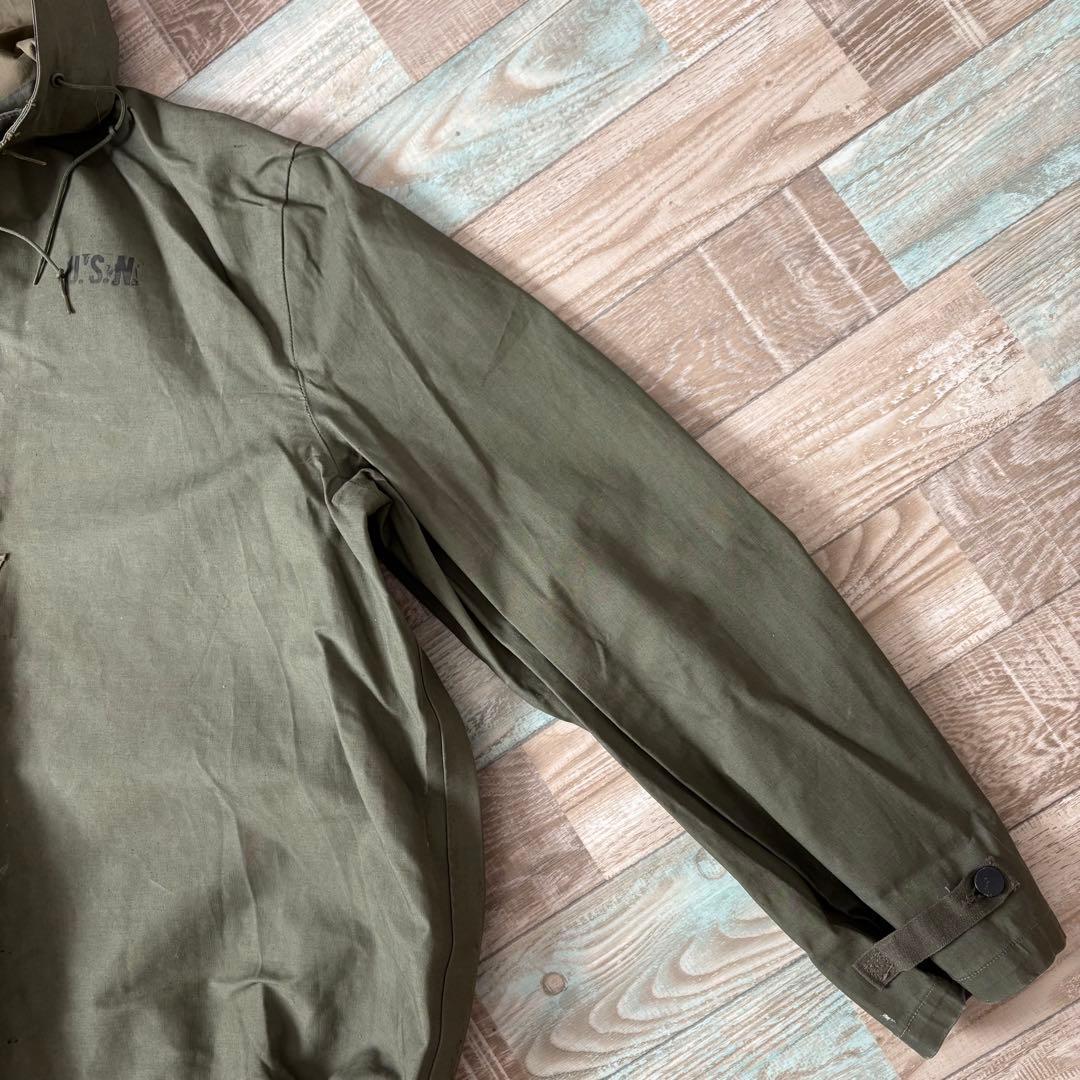 USN レインパーカー デッキパーカー プルオーバー ゴム引き XL相当