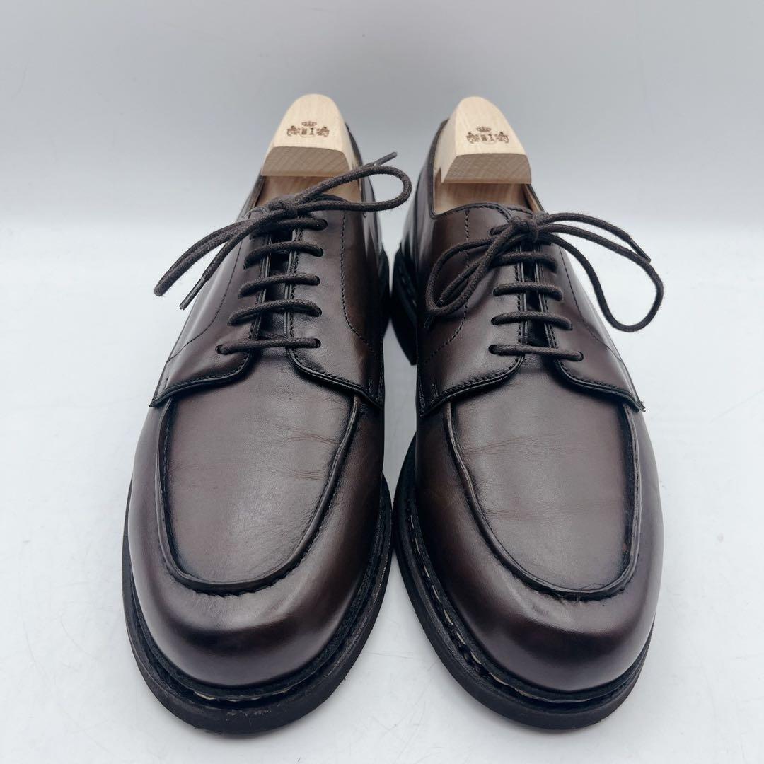 箱 シューツリー付✨バーウィック 4477 Uチップ ビブラム 6.5 ブラウン