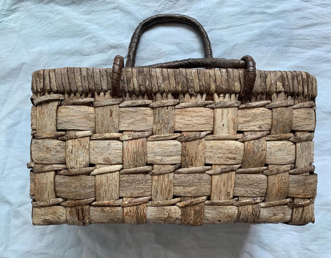 山葡萄 かごバッグ 網代編み 籠 手提げ 内布付きB