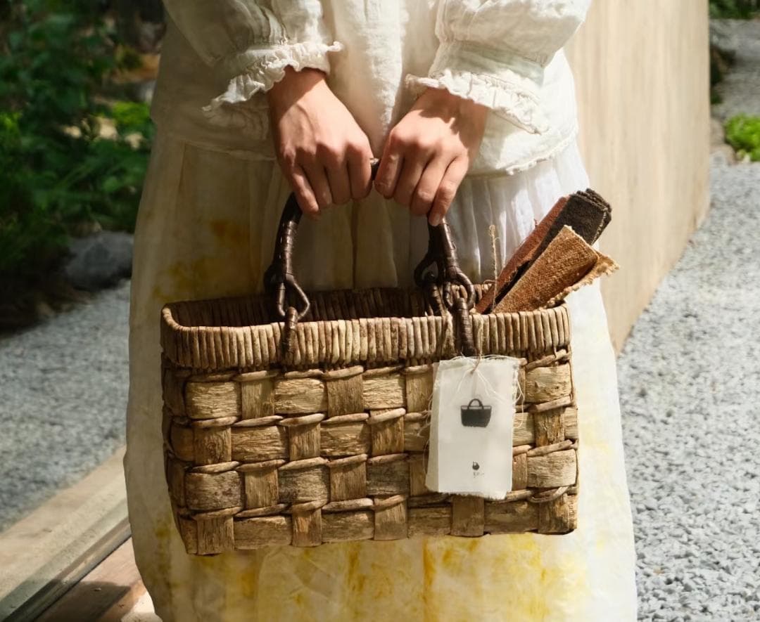 山葡萄 かごバッグ 網代編み 籠 手提げ 内布付きB