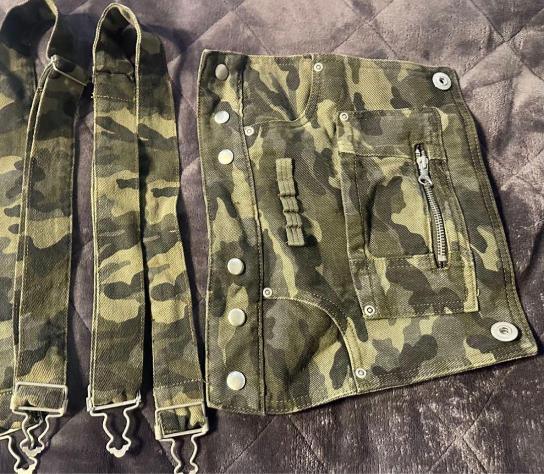 迷彩 カーゴパンツ サスペンダー付きpersonsoul