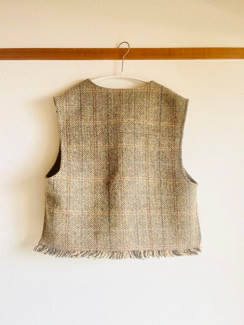 北欧暮らしの道具店 よしいちひろさんコラボ ヘリンボーン柄のウールベスト