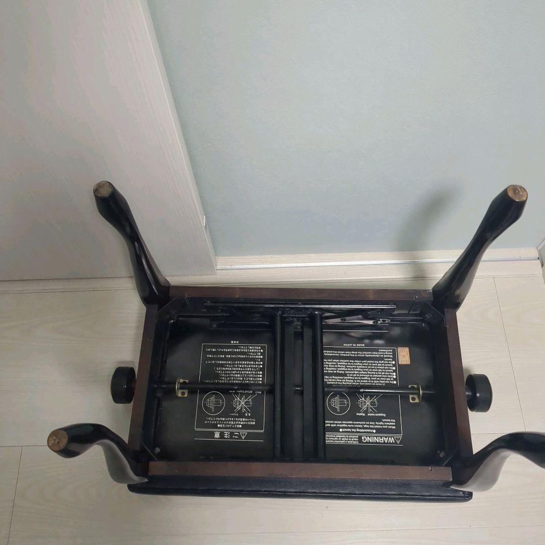 ピアノ椅子　猫足　レザー　高さ調整付き　日本製