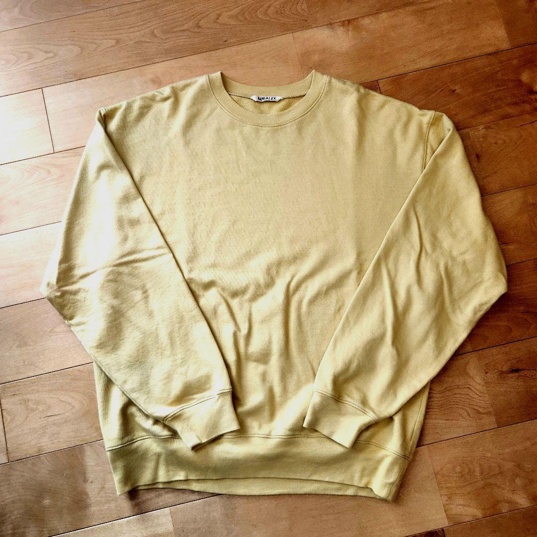 AURALEE 24ss ダスティイエロー クルースウェット