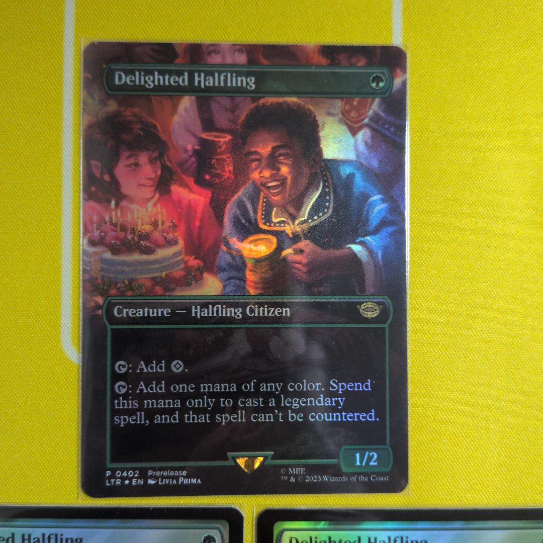 MTG 喜ぶハーフリング　英語　フルアートFOIL1枚　通常FOIL ２枚