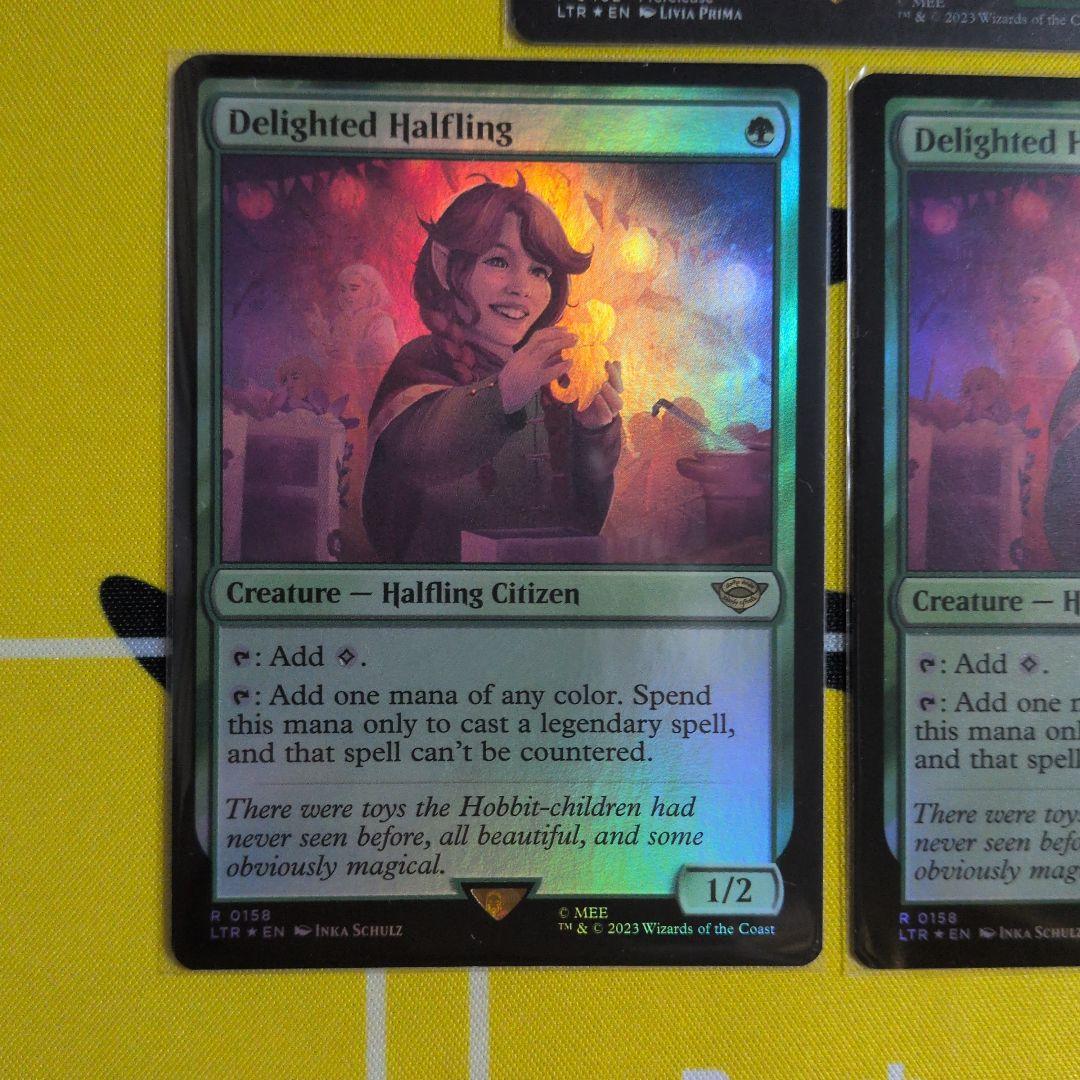 MTG 喜ぶハーフリング　英語　フルアートFOIL1枚　通常FOIL ２枚