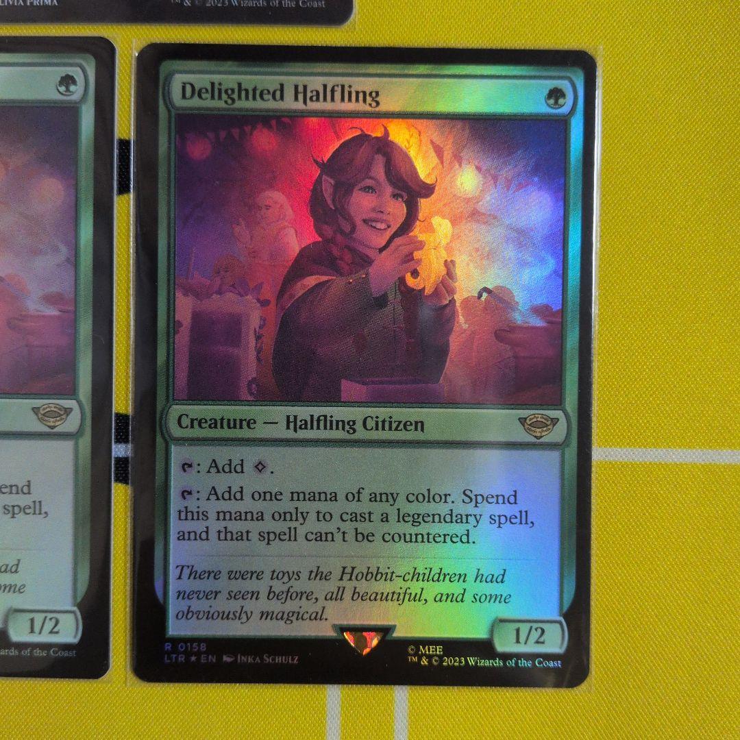 MTG 喜ぶハーフリング　英語　フルアートFOIL1枚　通常FOIL ２枚