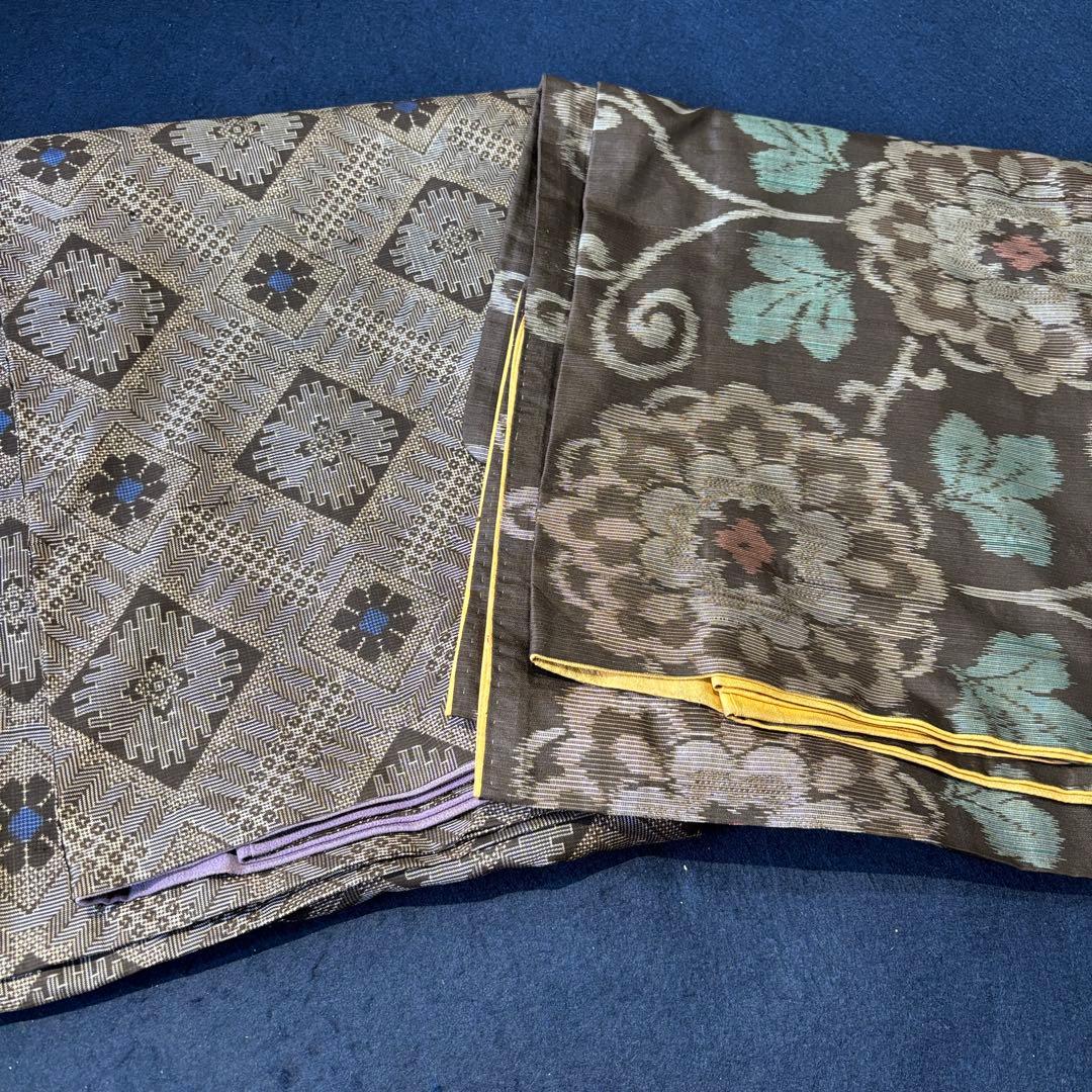 88大島紬着物6枚おまとめ売り材料正絹リメイク