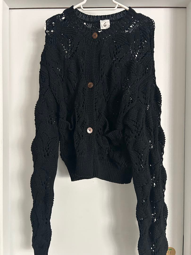 トップス 6 roku LILY YARN SUKASHI CARDIGAN