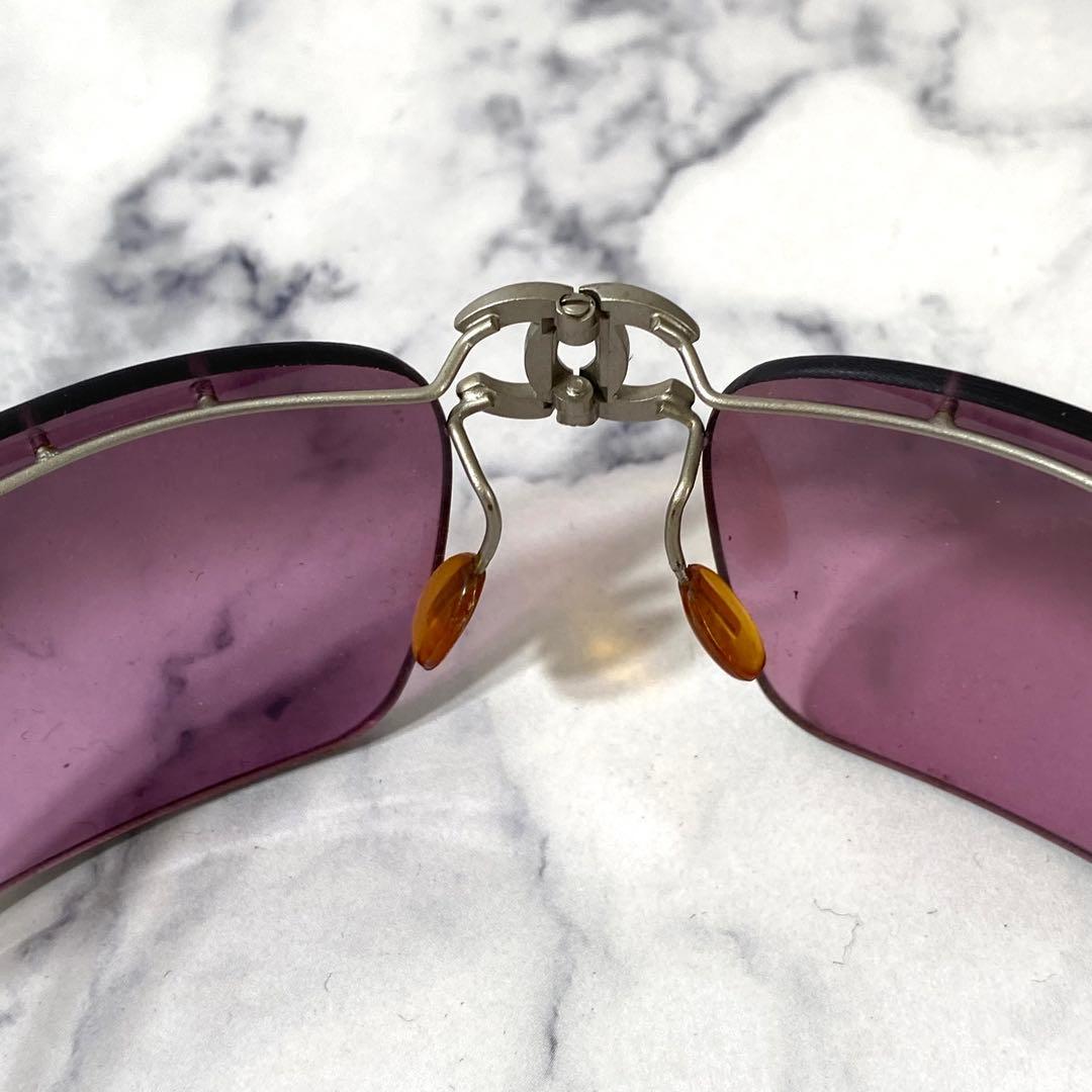 CHANEL シャネル　サングラス　リムレス　ココマーク　パープル　4032