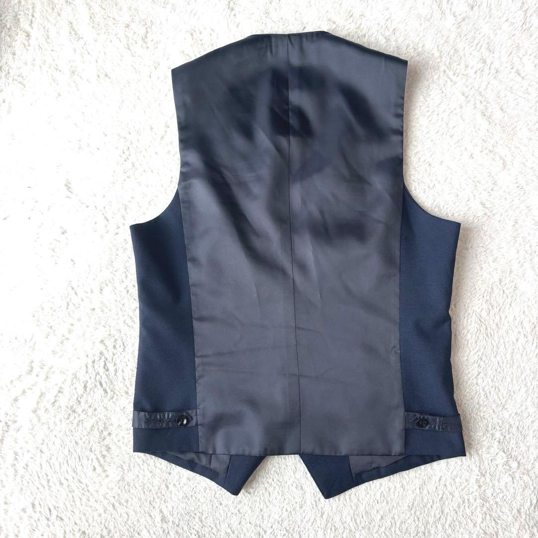 スーツセレクト スリーピース ネイビー ウール混合 スーツ 2つボタン スーツ