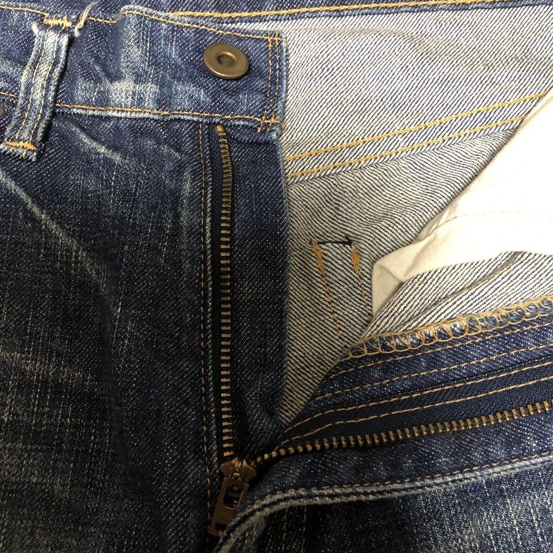 新品未使用　鬼ヒゲ加工　junhashimoto ダークブルー ストレートデニム