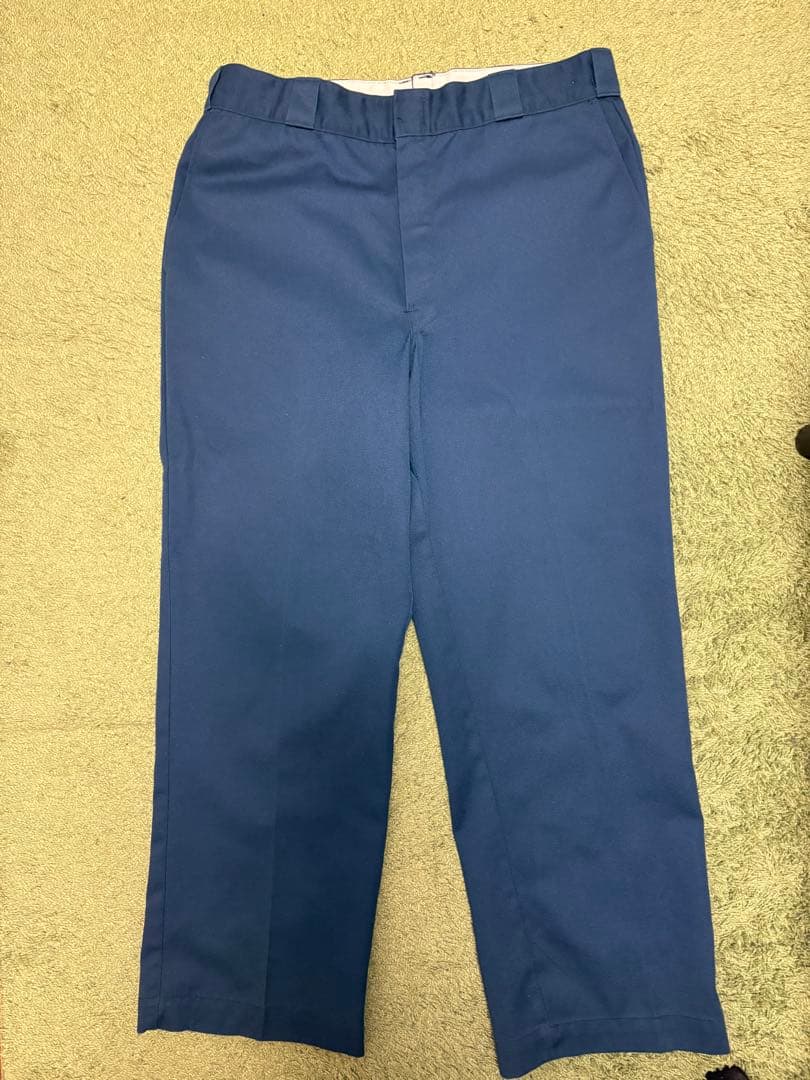 80s USA製 Dickies ワークパンツブルー希少カラー W36 L29