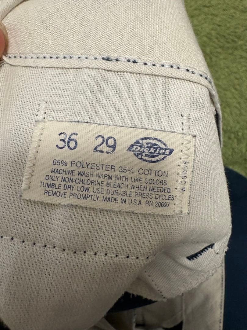 80s USA製 Dickies ワークパンツブルー希少カラー W36 L29