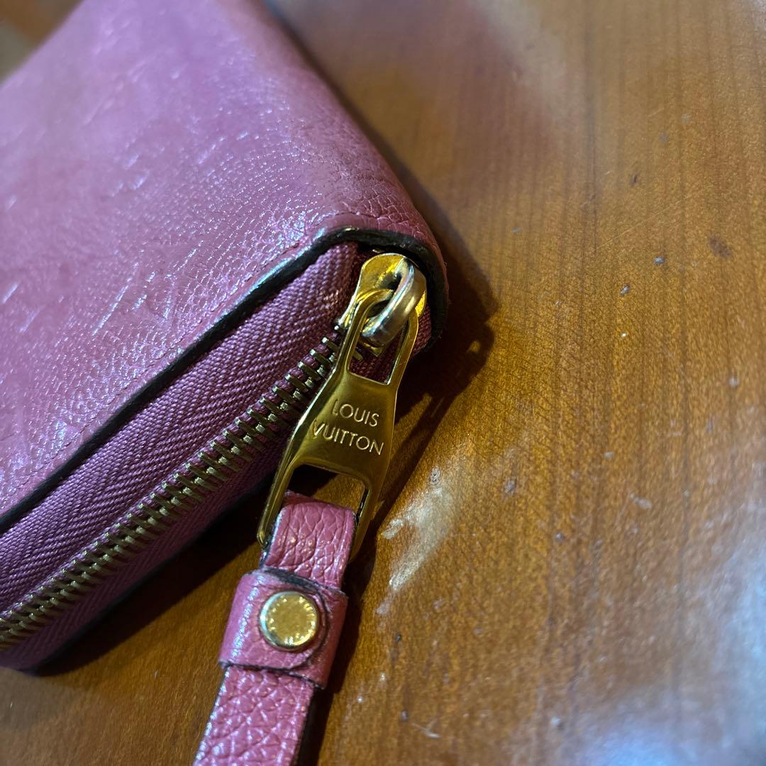 Louis Vuitton ピンク レザー 長財布
