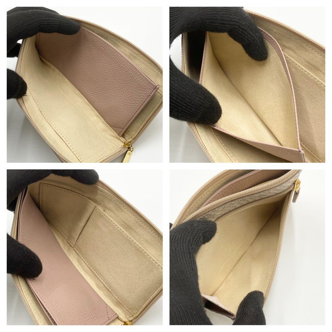 未使用級　アタオ　長財布　スリモ　パイソン　箔　レザー　ロゼ