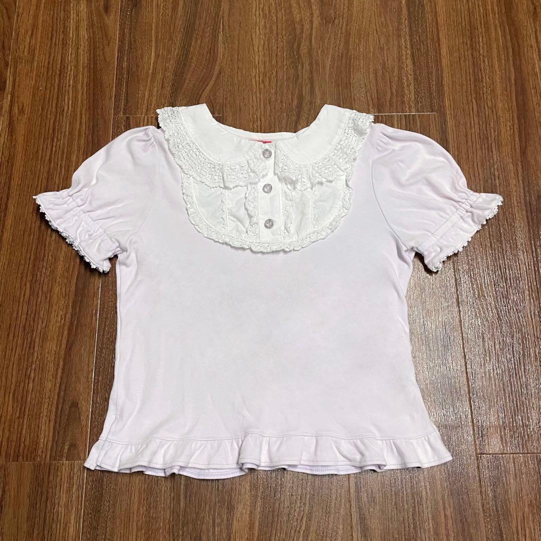 baby パステルカラー丸衿プルオーバー　ラベンダー