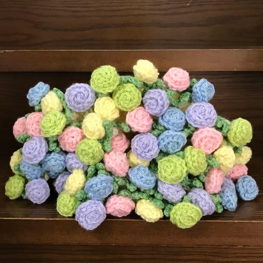 ブーケブランケット　花束ブランケット　薔薇　バラ　編み物　かぎ針編み