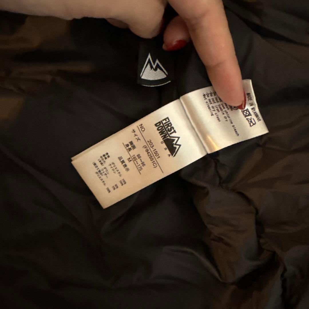 FIRST DOWN ブラック ダウンジャケット　M