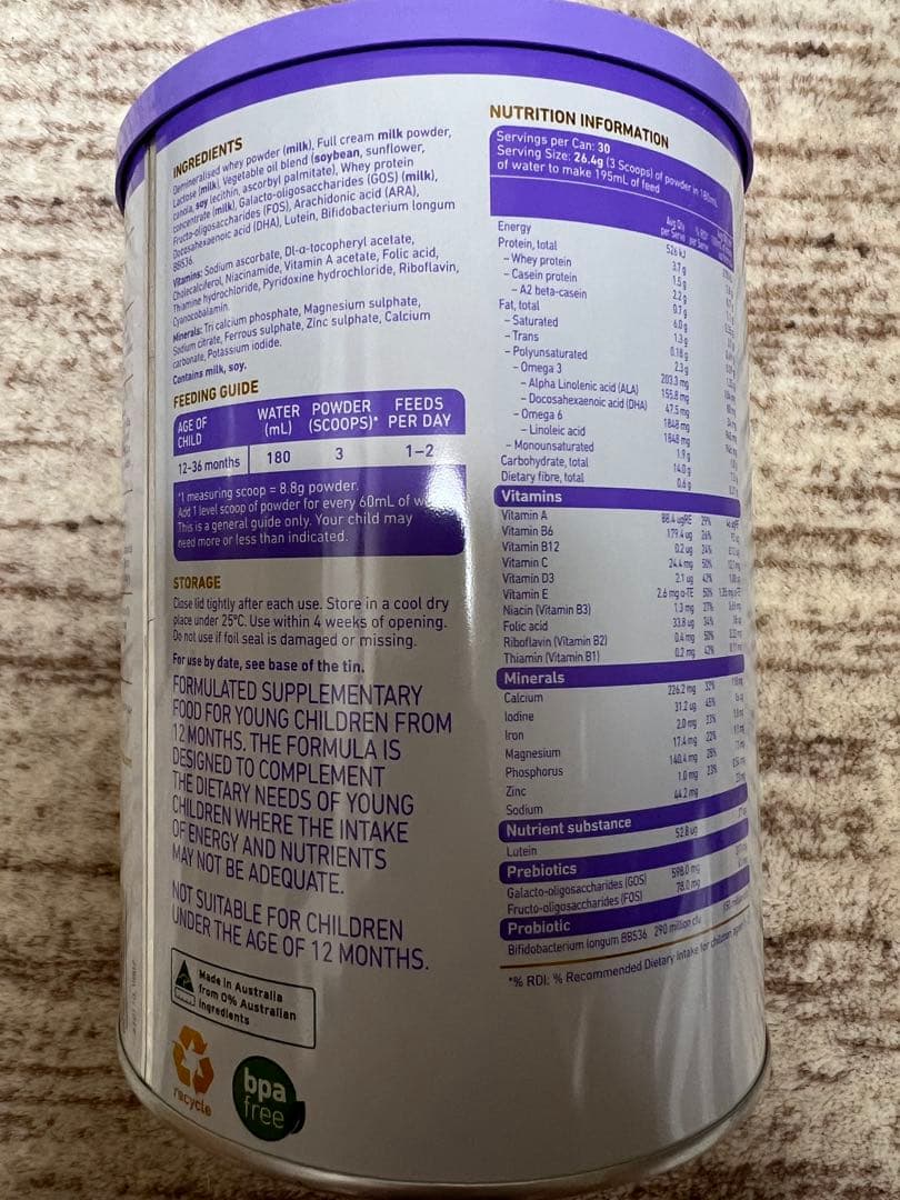 bubs バブズ 粉ミルク 6缶セット