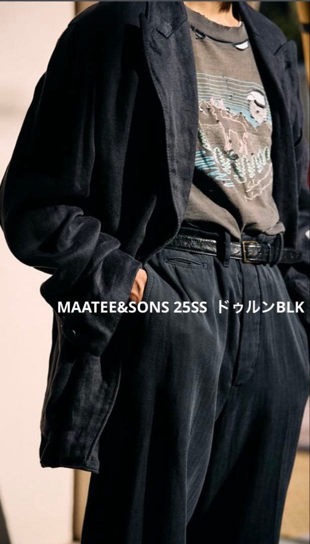 激レアMAATEE&SONS 25SSCHINO TROUSERドゥルンBLK