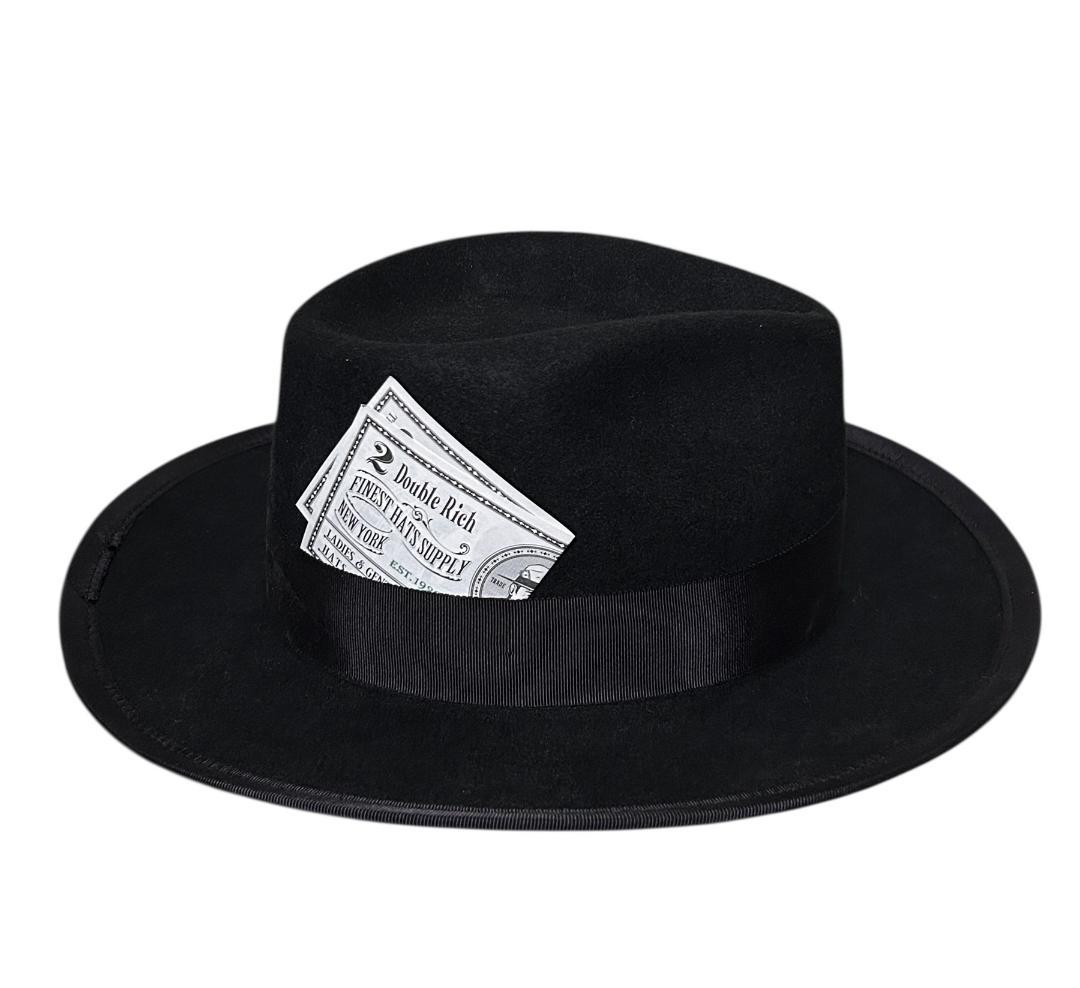 極美品☆Mr.FATMAN TWO DOLLAR 中折れハット L 黒