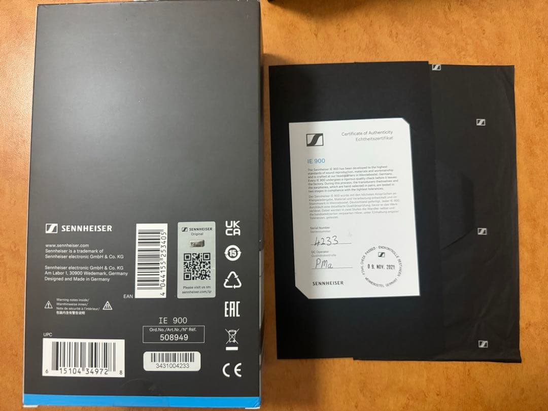 訳あり　本物　ドイツ製　Sennheiser IE900 ゼンハイザー　有線