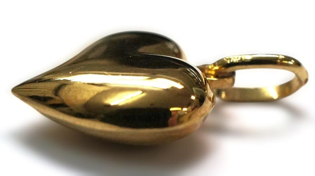 18K ゴールド ハート ペンダントトップ チャーム 1.44g ITALY