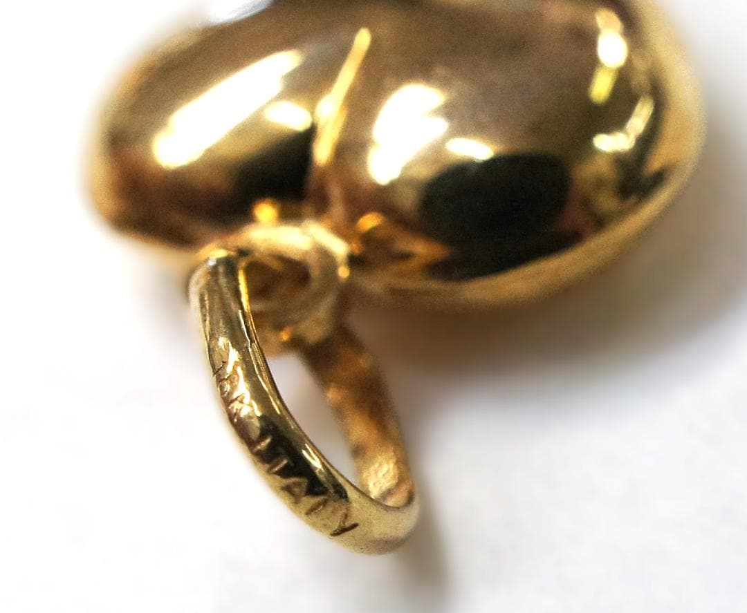 18K ゴールド ハート ペンダントトップ チャーム 1.44g ITALY