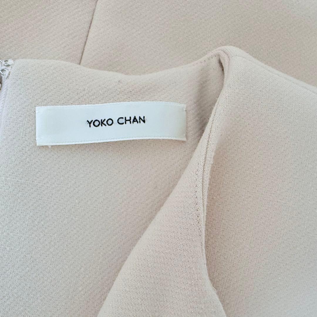 YOKO CHAN ベージュ パール装飾 半袖チュニック