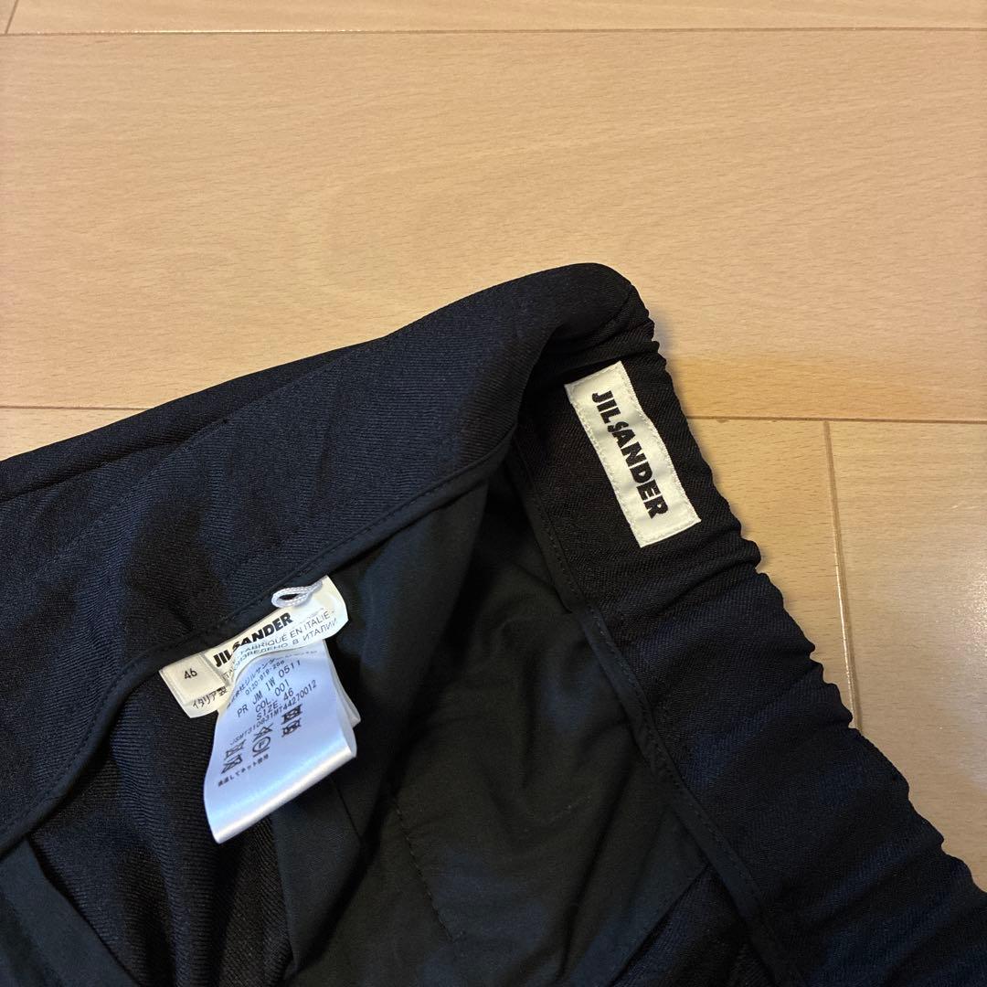 JIL SANDER ジルサンダーブラック スラックス 黒ブラック未使用シワ加工