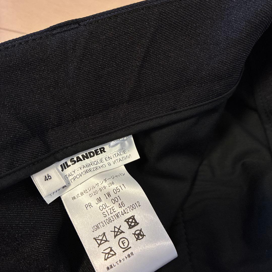 JIL SANDER ジルサンダーブラック スラックス 黒ブラック未使用シワ加工