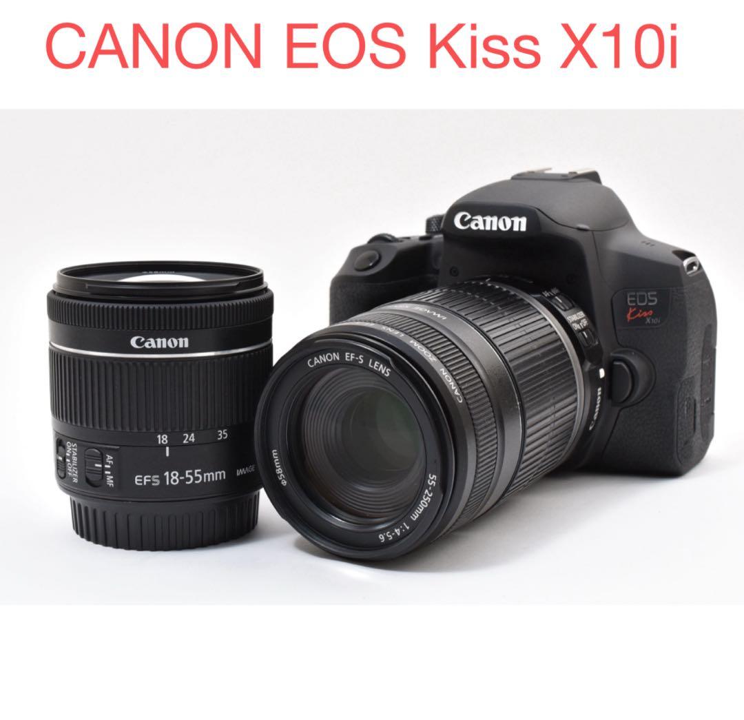 デジタル一眼レフカメラcanon kiss x 10i標準&望遠レンズセット