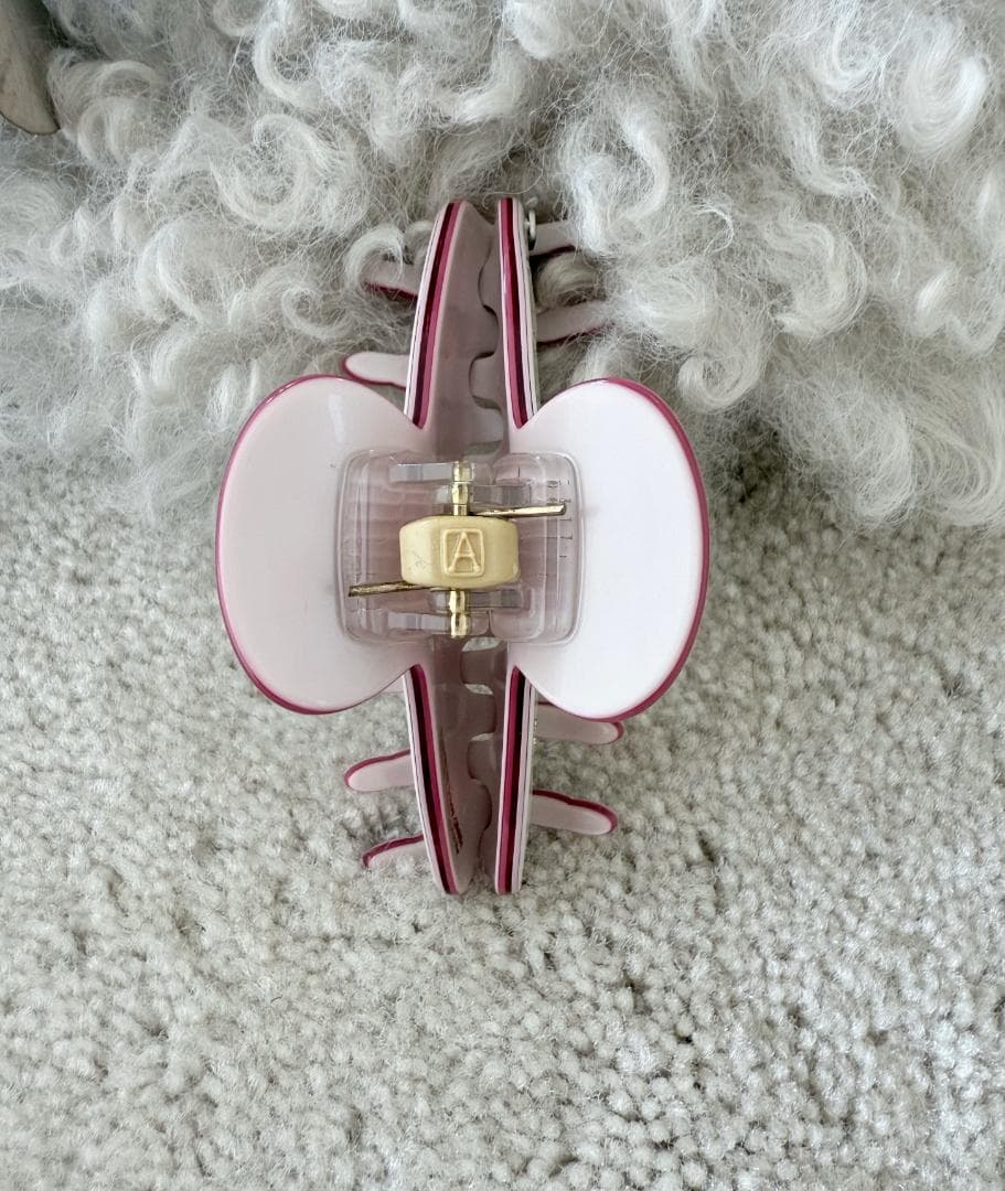 【レア】アレクサンドル ドゥ パリ ヘアクリップ チェリー柄 ホワイト×レッド