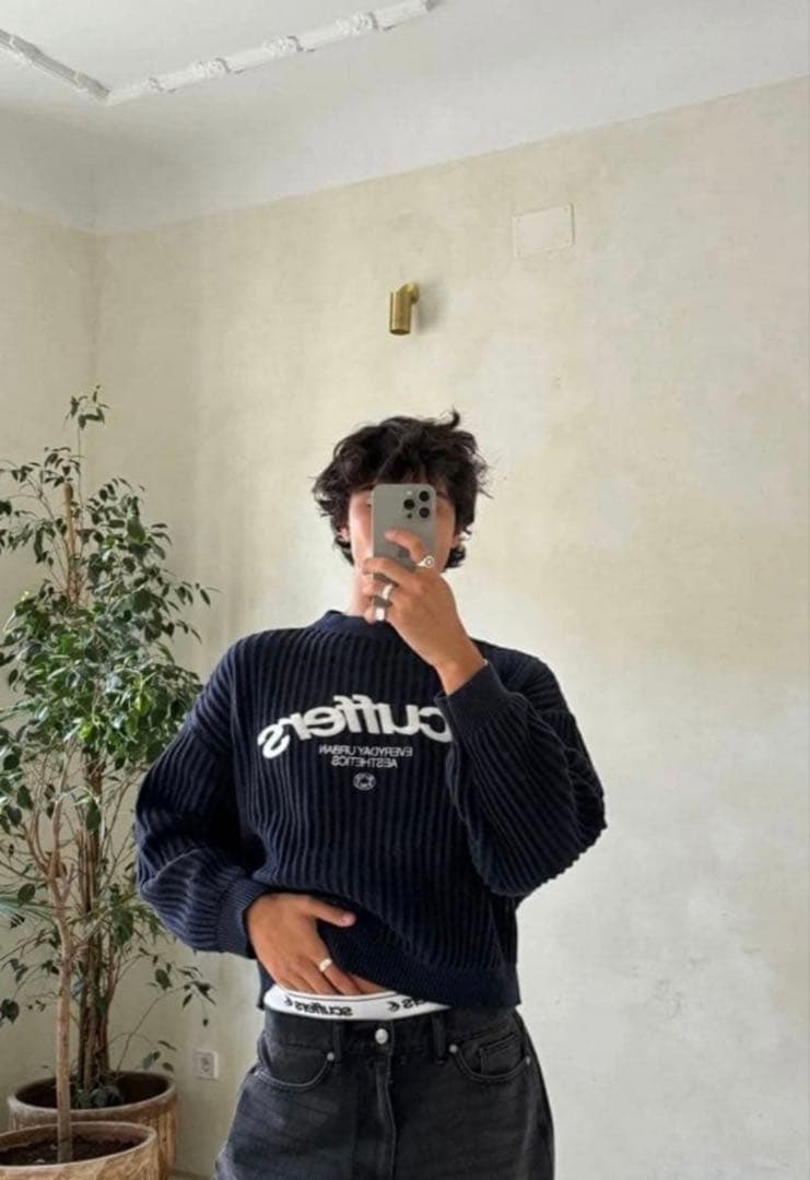 scuffers ニット　セーター　sサイズ　ネイビー