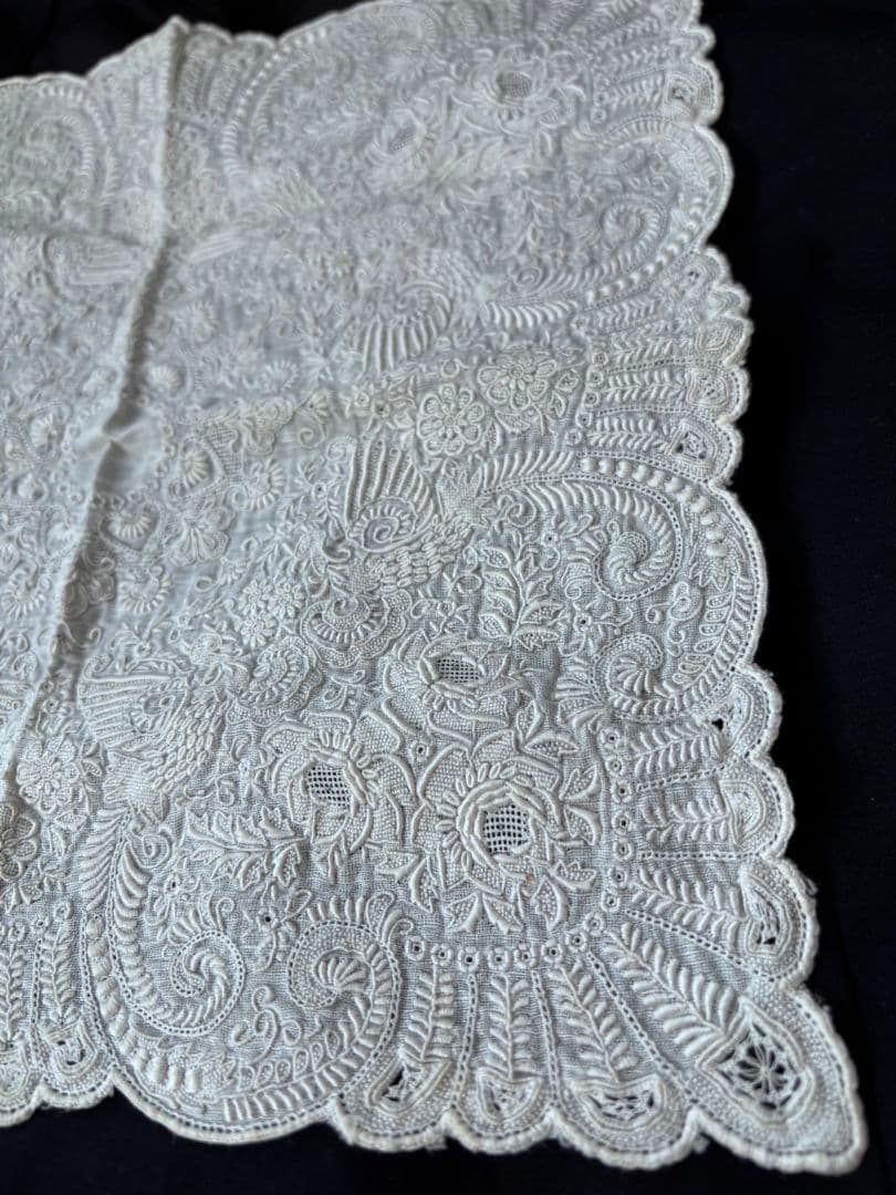 スワトウ 手刺繍 ハンカチ 花柄 汕頭